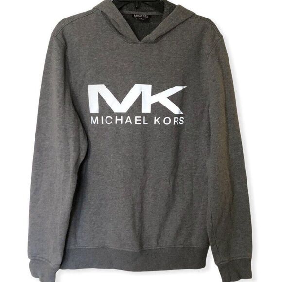 Michael Michael Kors Men's Black Reflective Big Logo Hoodie Sweatshirt S… - Picture 1 of 6